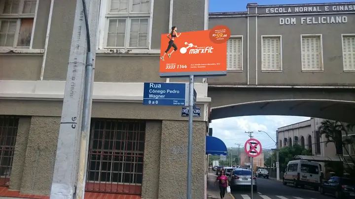Placa de esquina para Marxfit Academias