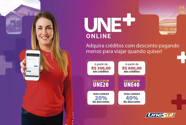 Banners de divulgação UNE+ para Unesul